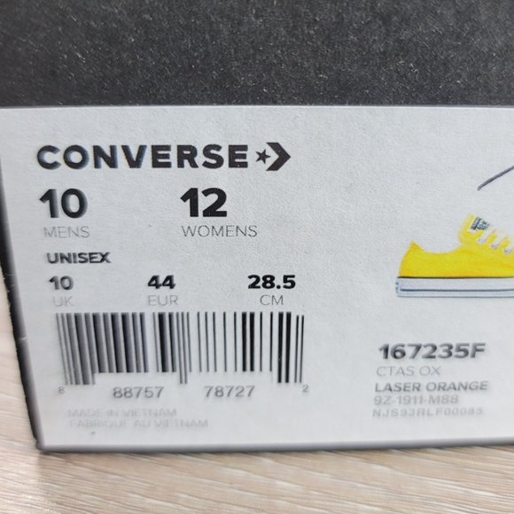 NEW Converse Chuck Taylor CTAS OX Low Laser Orange Men's Athletic Casual - Picture 9 of 10